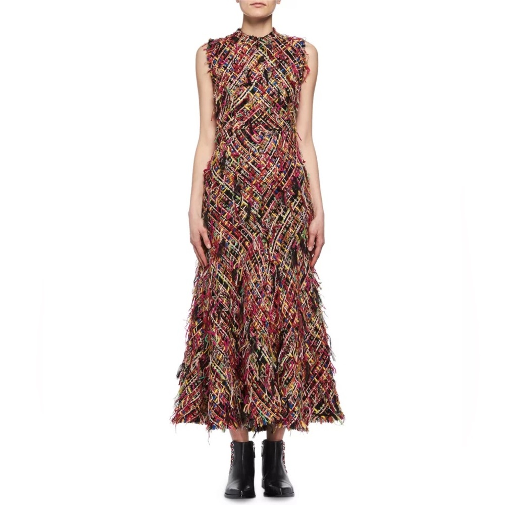 Alexander McQueen Multicolor Sleeveless Women's Tweed Dress